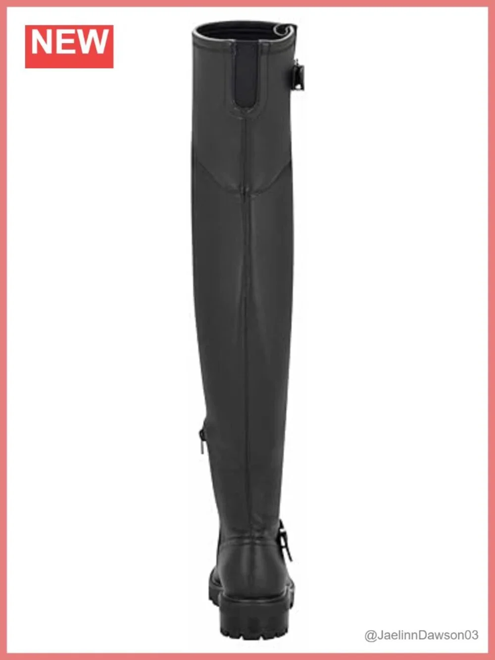 Nine West Women's Nans Over the Knee Boots Faux Leather Block Heel Zip